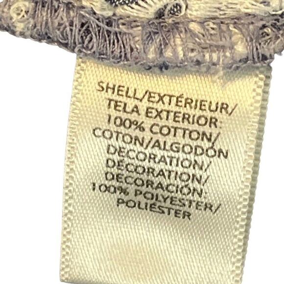 Ann Taylor Loft Softened Shirt Eyelet Embroidered Long Sleeve Button Up Top sz M - Picture 15 of 16